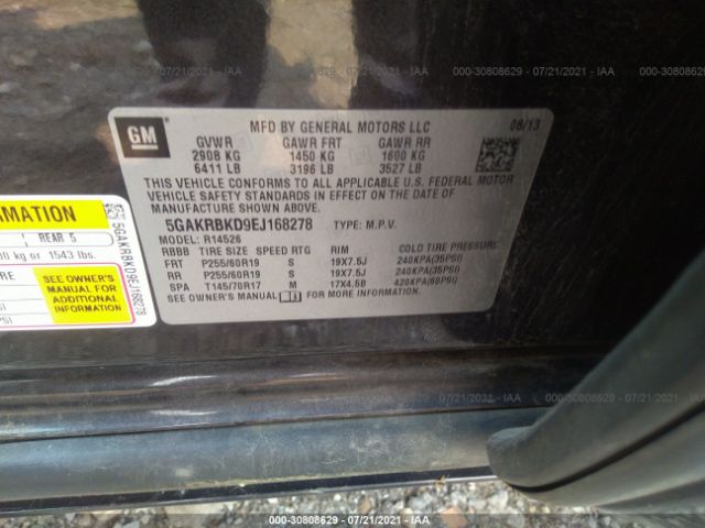 Photo 8 VIN: 5GAKRBKD9EJ168278 - BUICK ENCLAVE 