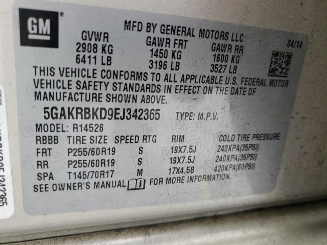 Photo 12 VIN: 5GAKRBKD9EJ342365 - BUICK ENCLAVE 