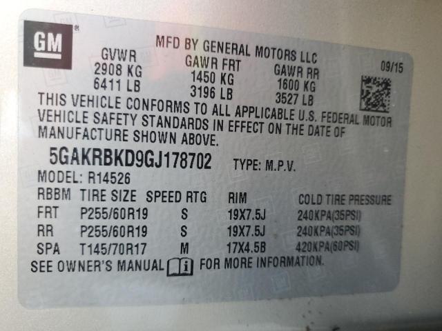 Photo 12 VIN: 5GAKRBKD9GJ178702 - BUICK ENCLAVE 