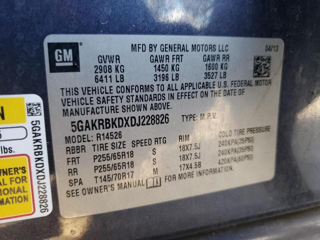 Photo 12 VIN: 5GAKRBKDXDJ228826 - BUICK ENCLAVE 