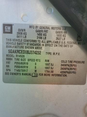 Photo 12 VIN: 5GAKRCED0BJ374232 - BUICK ENCLAVE CX 