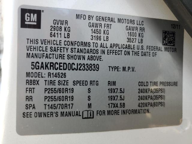 Photo 12 VIN: 5GAKRCED0CJ233839 - BUICK ENCLAVE 