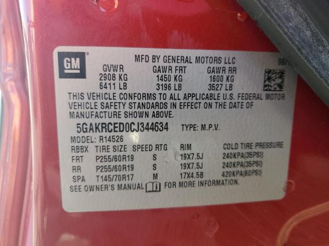 Photo 12 VIN: 5GAKRCED0CJ344634 - BUICK ENCLAVE 