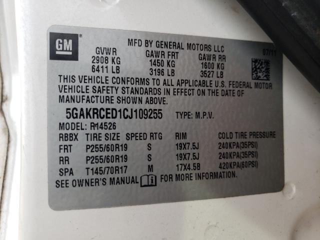 Photo 9 VIN: 5GAKRCED1CJ109255 - BUICK ENCLAVE 