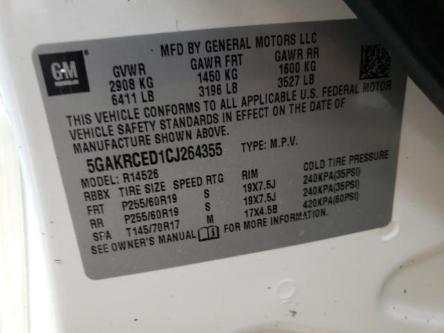 Photo 9 VIN: 5GAKRCED1CJ264355 - BUICK ENCLAVE 