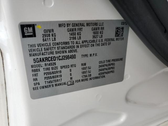 Photo 12 VIN: 5GAKRCED1CJ298490 - BUICK ENCLAVE 