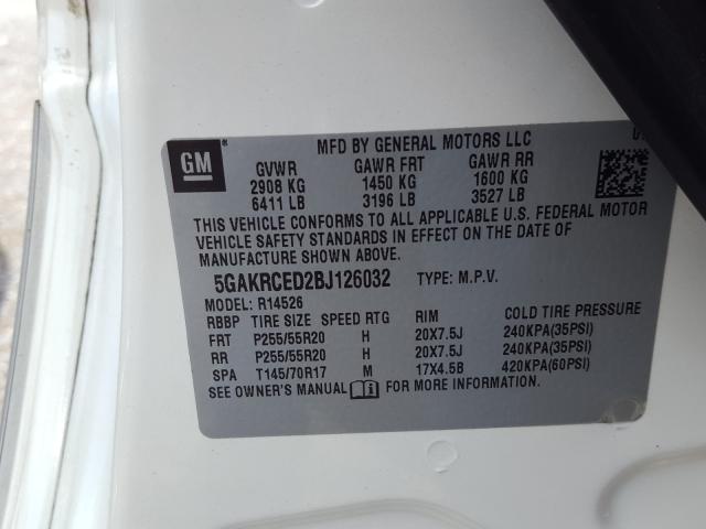 Photo 9 VIN: 5GAKRCED2BJ126032 - BUICK ENCLAVE CX 