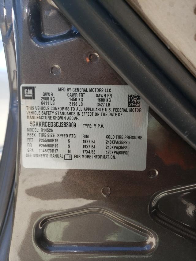 Photo 9 VIN: 5GAKRCED3CJ283909 - BUICK ENCLAVE 