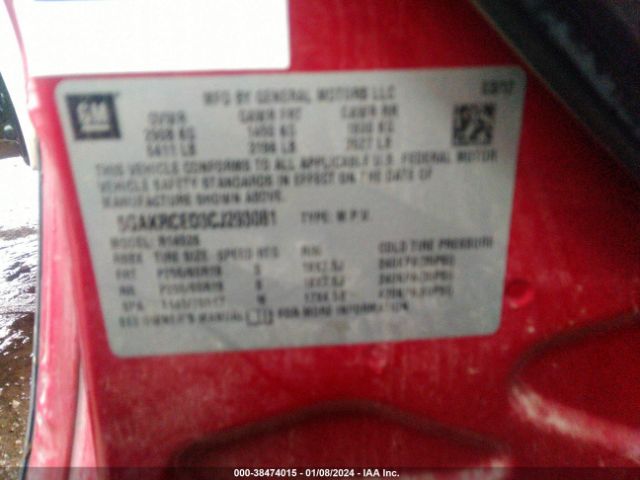 Photo 8 VIN: 5GAKRCED3CJ293081 - BUICK ENCLAVE 