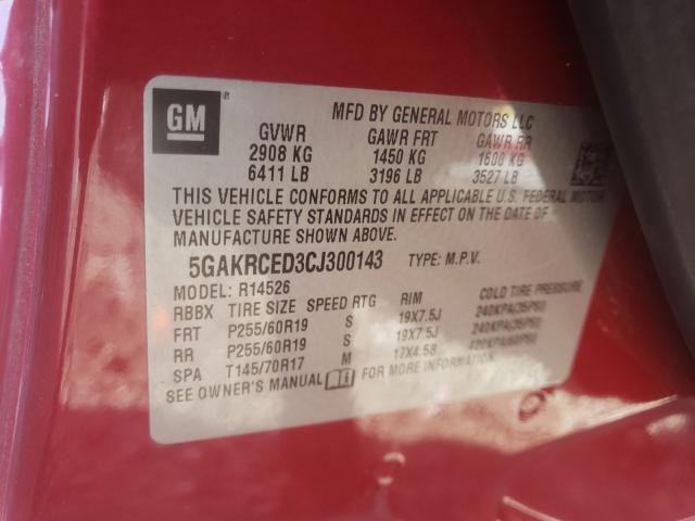 Photo 9 VIN: 5GAKRCED3CJ300143 - BUICK ENCLAVE 