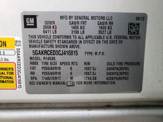 Photo 12 VIN: 5GAKRCED3CJ416815 - BUICK ENCLAVE 