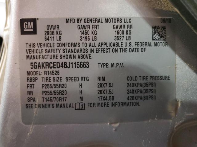 Photo 12 VIN: 5GAKRCED4BJ115663 - BUICK ENCLAVE CX 