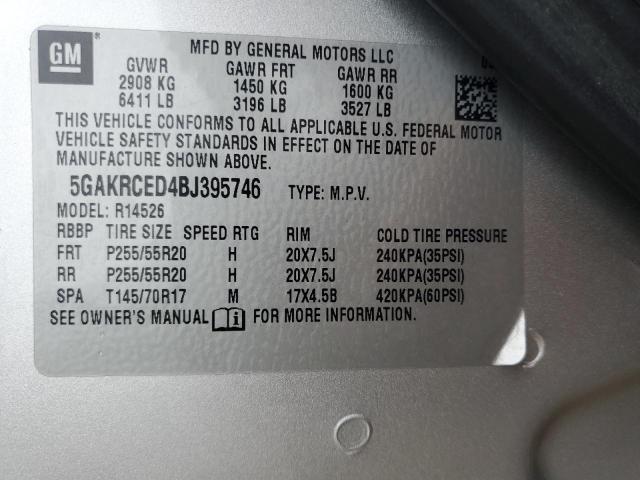 Photo 13 VIN: 5GAKRCED4BJ395746 - BUICK ENCLAVE 