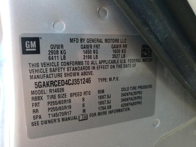 Photo 9 VIN: 5GAKRCED4CJ351246 - BUICK ENCLAVE 