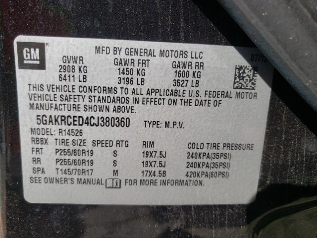 Photo 9 VIN: 5GAKRCED4CJ380360 - BUICK ENCLAVE 