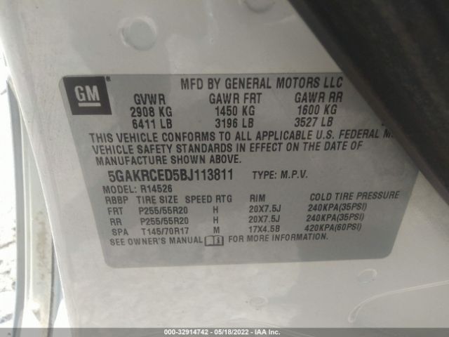 Photo 8 VIN: 5GAKRCED5BJ113811 - BUICK ENCLAVE 