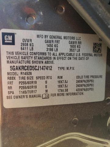 Photo 13 VIN: 5GAKRCED5CJ147412 - BUICK ENCLAVE 