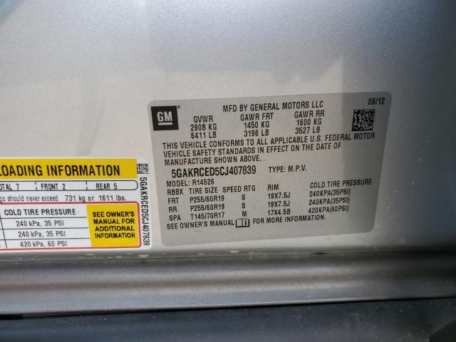 Photo 12 VIN: 5GAKRCED5CJ407839 - BUICK ENCLAVE 