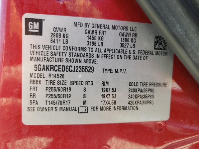 Photo 9 VIN: 5GAKRCED6CJ235529 - BUICK ENCLAVE 