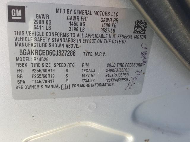 Photo 9 VIN: 5GAKRCED6CJ327286 - BUICK ENCLAVE 