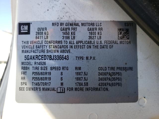 Photo 9 VIN: 5GAKRCED7BJ336643 - BUICK ENCLAVE CX 