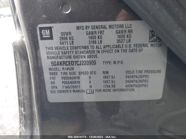 Photo 8 VIN: 5GAKRCED7CJ220909 - BUICK ENCLAVE 