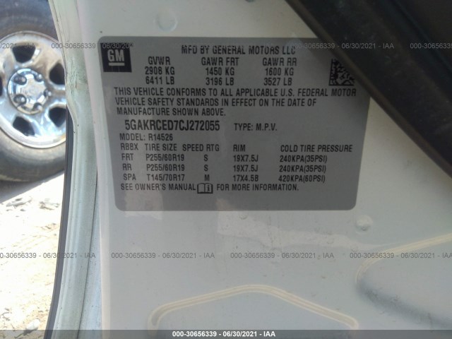 Photo 8 VIN: 5GAKRCED7CJ272055 - BUICK ENCLAVE 