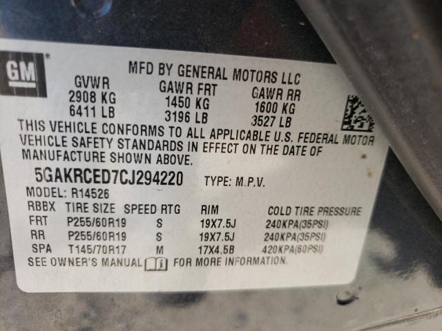 Photo 9 VIN: 5GAKRCED7CJ294220 - BUICK ENCLAVE 