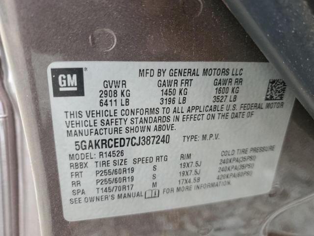 Photo 13 VIN: 5GAKRCED7CJ387240 - BUICK ENCLAVE 