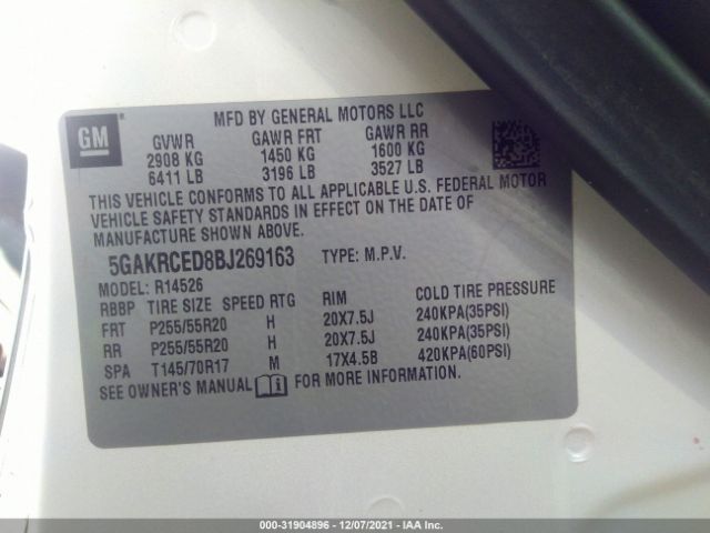 Photo 8 VIN: 5GAKRCED8BJ269163 - BUICK ENCLAVE 