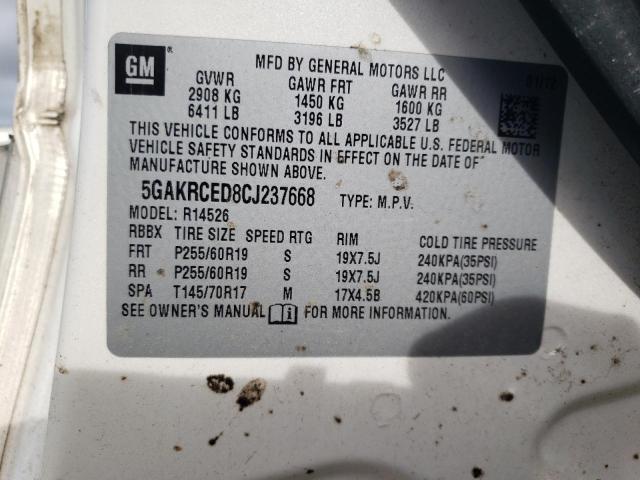 Photo 12 VIN: 5GAKRCED8CJ237668 - BUICK ENCLAVE 