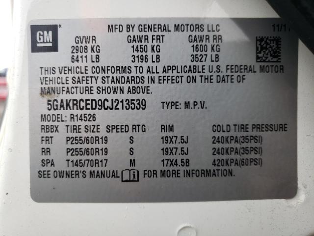 Photo 9 VIN: 5GAKRCED9CJ213539 - BUICK ENCLAVE 