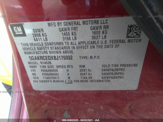 Photo 8 VIN: 5GAKRCEDXBJ179092 - BUICK ENCLAVE 