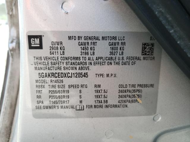 Photo 9 VIN: 5GAKRCEDXCJ120545 - BUICK ENCLAVE 