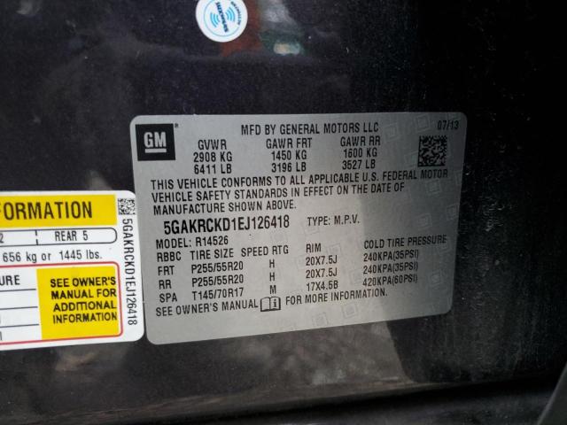 Photo 12 VIN: 5GAKRCKD1EJ126418 - BUICK ENCLAVE 