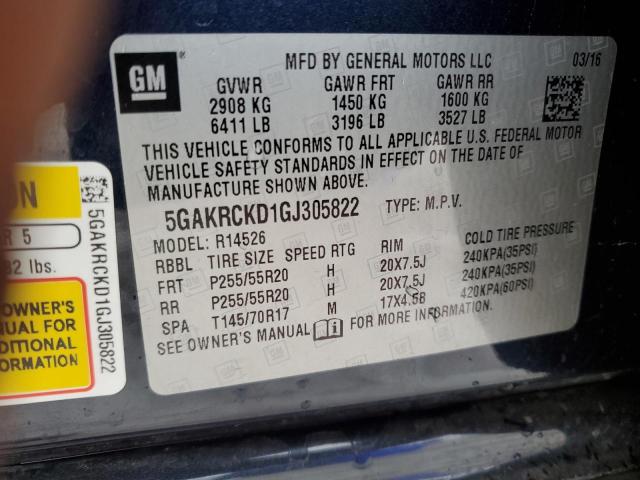 Photo 12 VIN: 5GAKRCKD1GJ305822 - BUICK ENCLAVE 