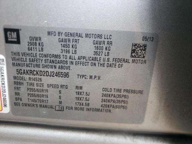 Photo 9 VIN: 5GAKRCKD2DJ246596 - BUICK ENCLAVE 