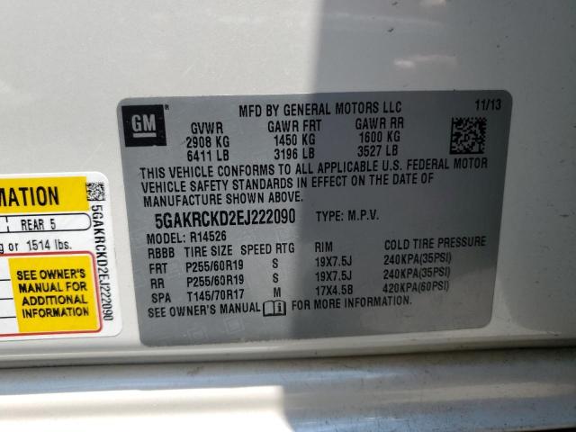 Photo 12 VIN: 5GAKRCKD2EJ222090 - BUICK ENCLAVE 