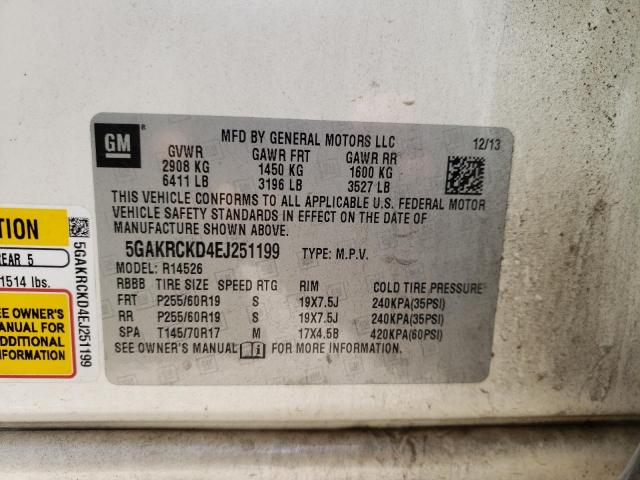 Photo 13 VIN: 5GAKRCKD4EJ251199 - BUICK ENCLAVE 