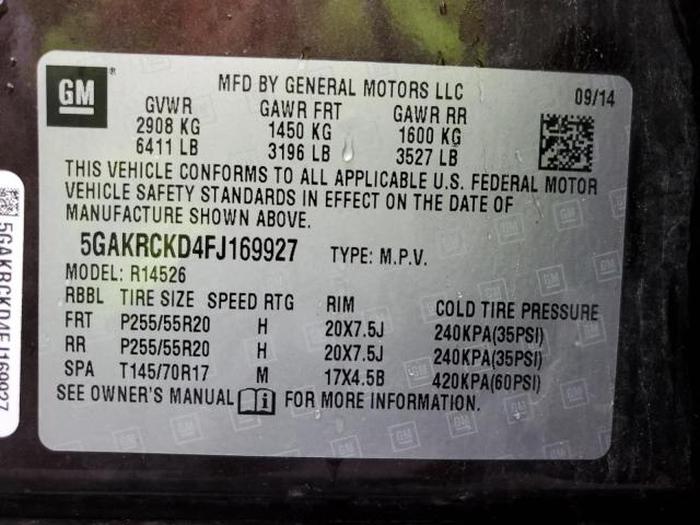 Photo 12 VIN: 5GAKRCKD4FJ169927 - BUICK ENCLAVE 