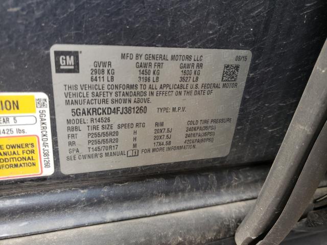 Photo 9 VIN: 5GAKRCKD4FJ381260 - BUICK ENCLAVE 