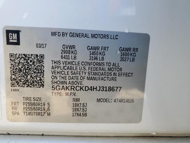 Photo 13 VIN: 5GAKRCKD4HJ318677 - BUICK ENCLAVE 