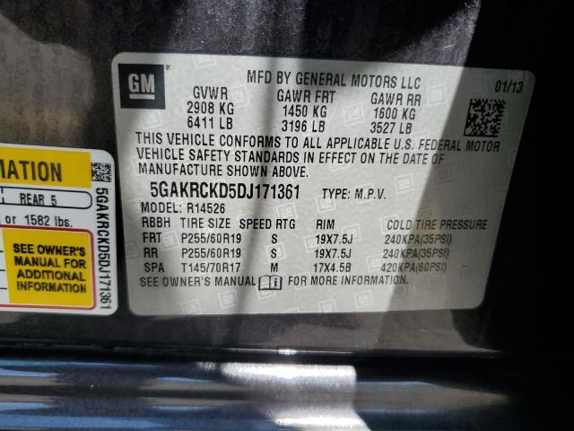 Photo 12 VIN: 5GAKRCKD5DJ171361 - BUICK ENCLAVE 