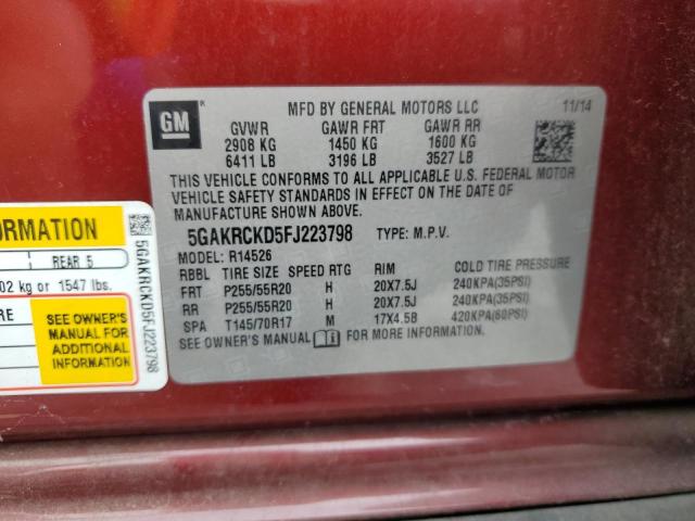 Photo 12 VIN: 5GAKRCKD5FJ223798 - BUICK ENCLAVE 