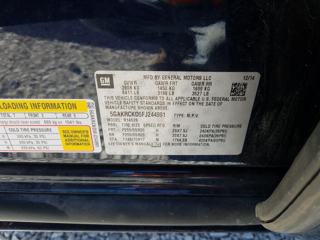 Photo 9 VIN: 5GAKRCKD5FJ244991 - BUICK ENCLAVE 