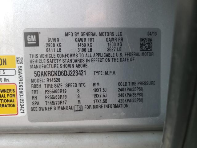 Photo 9 VIN: 5GAKRCKD6DJ223421 - BUICK ENCLAVE 