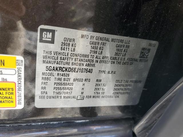 Photo 12 VIN: 5GAKRCKD6EJ107640 - BUICK ENCLAVE 