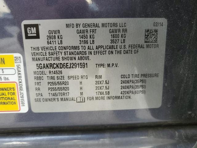 Photo 12 VIN: 5GAKRCKD6EJ291591 - BUICK ENCLAVE 