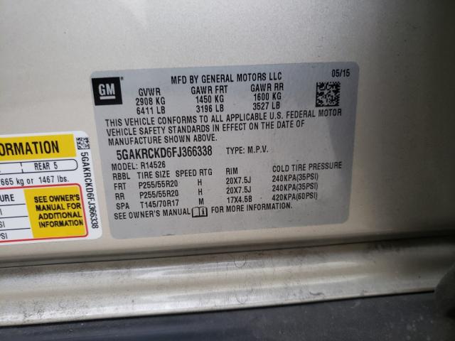 Photo 9 VIN: 5GAKRCKD6FJ366338 - BUICK ENCLAVE 