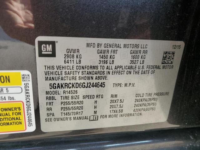 Photo 12 VIN: 5GAKRCKD6GJ244645 - BUICK ENCLAVE 